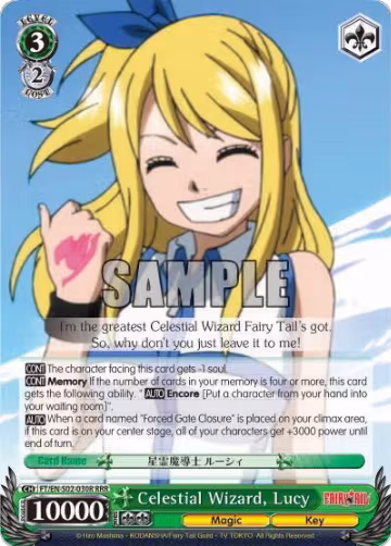 Celestial Wizard, Lucy (RRR) (FT/EN-S02-030R RRR), Fairy Tail ver.E — Weiß Schwarz card price
