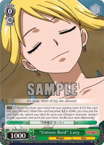 "Unison Raid" Lucy (FT/EN-S02-031 R), Fairy Tail ver.E — Weiß Schwarz card price