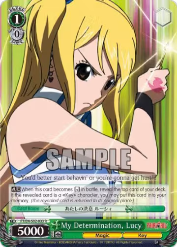 My Determination, Lucy (FT/EN-S02-033 R), Fairy Tail ver.E — Weiß Schwarz card price