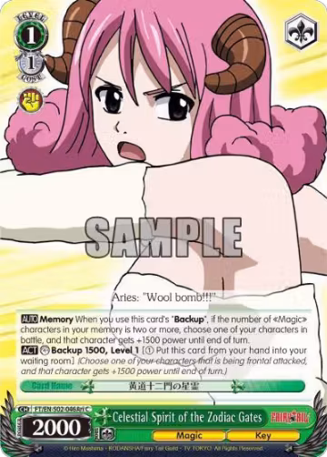 Celestial Spirit of the Zodiac Gates (Aries) (FT/EN-S02-046Ari C), Fairy Tail ver.E — Weiß Schwarz card price