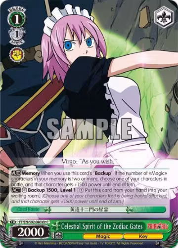 Celestial Spirit of the Zodiac Gates (Virgo) (FT/EN-S02-046Vir C), Fairy Tail ver.E — Weiß Schwarz card price