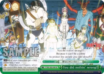 You did nothin' wrong! (FT/EN-S02-049 CR), Fairy Tail ver.E — Weiß Schwarz card price