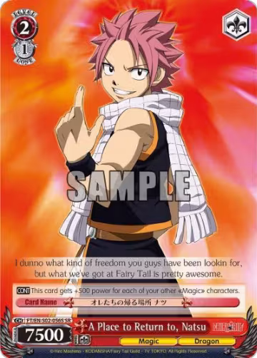 A Place to Return to, Natsu (SR) (FT/EN-S02-056S SR), Fairy Tail ver.E — Weiß Schwarz card price