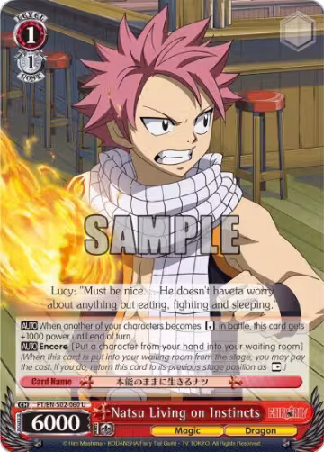 Natsu Living on Instincts (FT/EN-S02-060 U), Fairy Tail ver.E — Weiß Schwarz card price