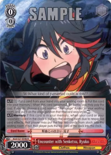 Encounter with Senketsu, Ryuko (KLK/S27-E046 R), KILL la KILL — Weiß Schwarz card price
