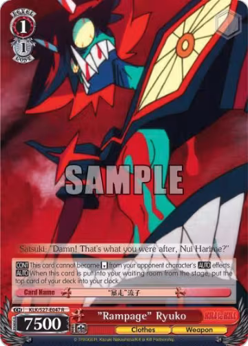"Rampage" Ryuko (KLK/S27-E047 R), KILL la KILL — Weiß Schwarz card price