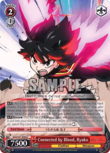 Connected by Blood, Ryuko (KLK/S27-E064 C), KILL la KILL — Weiß Schwarz card price