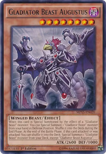Gladiator Beast Augustus (MP15-EN020), 2015 Mega-Tins Mega Pack — Yu-Gi-Oh! card price