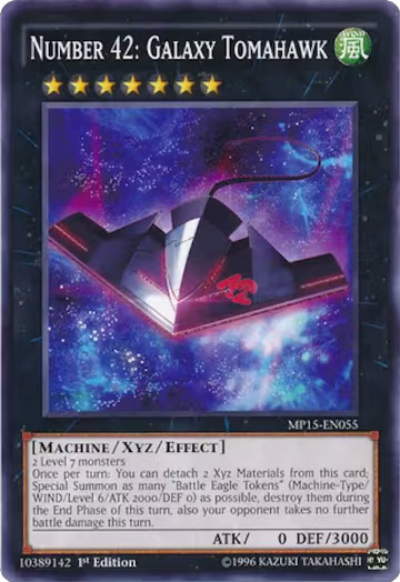 Number 42: Galaxy Tomahawk (MP15-EN055), 2015 Mega-Tins Mega Pack — Yu-Gi-Oh! card price
