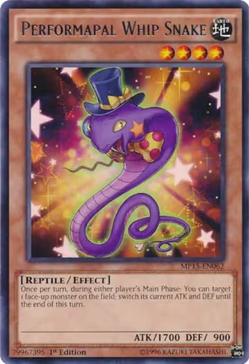 Performapal Whip Snake (MP15-EN062), 2015 Mega-Tins Mega Pack — Yu-Gi-Oh! card price