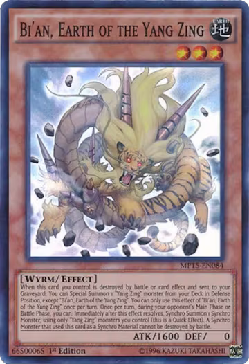 Bi'an, Earth of the Yang Zing (MP15-EN084), 2015 Mega-Tins Mega Pack — Yu-Gi-Oh! card price