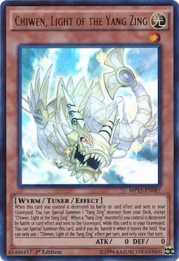 Chiwen, Light of the Yang Zing (MP15-EN087), 2015 Mega-Tins Mega Pack — Yu-Gi-Oh! card price