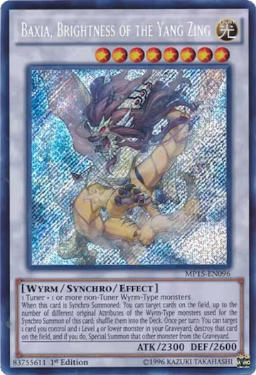 Baxia, Brightness of the Yang Zing (MP15-EN096), 2015 Mega-Tins Mega Pack — Yu-Gi-Oh! card price