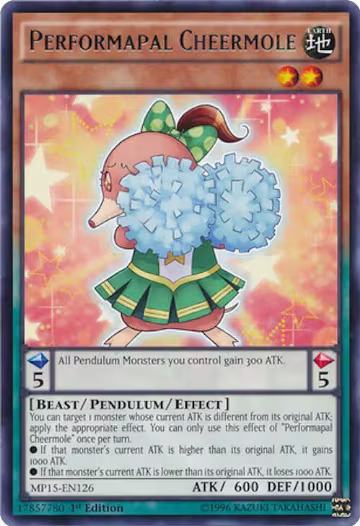 Performapal Cheermole (MP15-EN126), 2015 Mega-Tins Mega Pack — Yu-Gi-Oh! card price