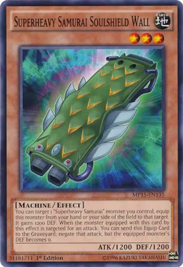 Superheavy Samurai Soulshield Wall (MP15-EN135), 2015 Mega-Tins Mega Pack — Yu-Gi-Oh! card price