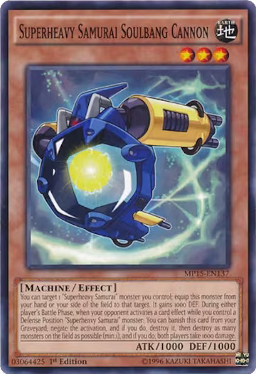 Superheavy Samurai Soulbang Cannon (MP15-EN137), 2015 Mega-Tins Mega Pack — Yu-Gi-Oh! card price