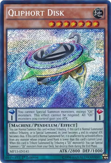 Qliphort Disk (MP15-EN145), 2015 Mega-Tins Mega Pack — Yu-Gi-Oh! card price