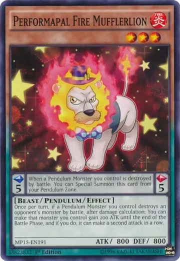 Performapal Fire Mufflerlion (MP15-EN191), 2015 Mega-Tins Mega Pack — Yu-Gi-Oh! card price