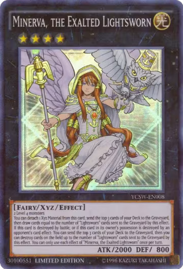 Minerva, the Exalted Lightsworn (Super Rare) (YCSW-EN008), Yu-Gi-Oh! Championship Series Prize Cards — Yu-Gi-Oh! card price