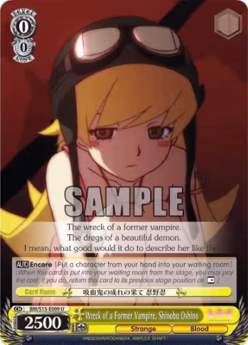 Wreck of a Former Vampire, Shinobu Oshino (BM/S15-E009 U), BAKEMONOGATARI — Weiß Schwarz card price