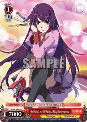 Girl Who Lost All Weight, Hitagi Senjyogahara (BM/S15-E066 C), BAKEMONOGATARI — Weiß Schwarz card price