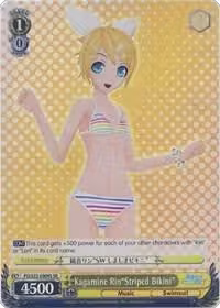 Kagamine Rin"Striped Bikini" (SR) (PD/S22-E004S SR), Hatsune Miku -Project DIVA- f — Weiß Schwarz card price
