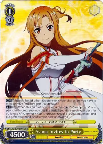 Asuna Invites to Party (SR) (SAO/S20-E001S SR) — card price