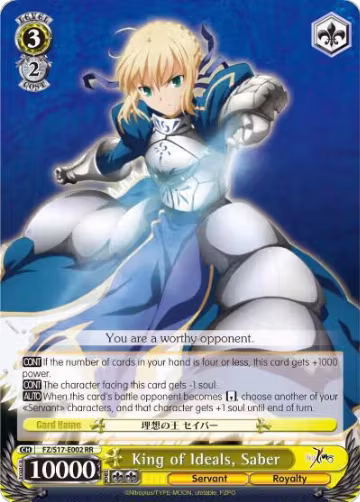 King of Ideals, Saber (FZ/S17-E002 RR), Fate/Zero — Weiß Schwarz card price