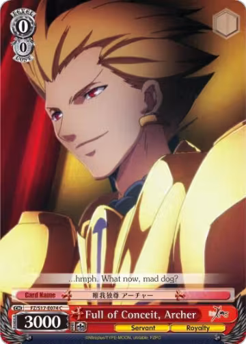 Full of Conceit, Archer (FZ/S17-E074 C), Fate/Zero — Weiß Schwarz card price