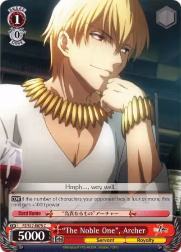 "The Noble One", Archer (FZ/S17-E075 C), Fate/Zero — Weiß Schwarz card price
