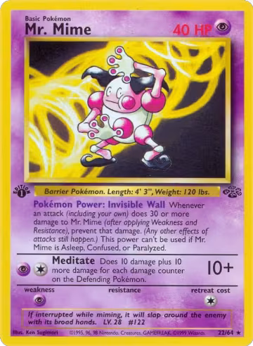 Mr. Mime (22) (22/64), Jungle — Pokémon card price