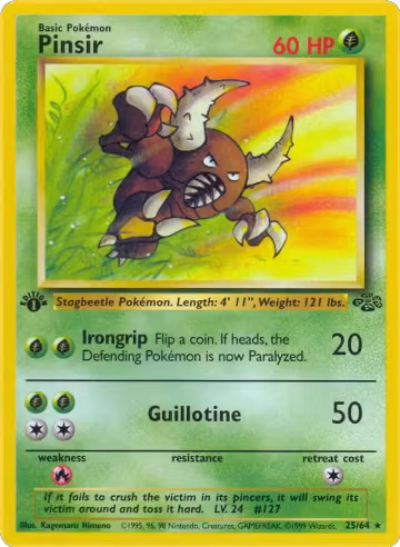 Pinsir (25) (25/64), Jungle — Pokémon card price