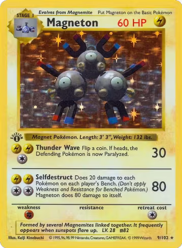 Magneton (009/102), Base Set (Shadowless) — Pokémon card price