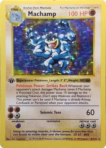 Machamp - 8/102 (Base Set Shadowless) (008/102), Deck Exclusives — Pokémon card price