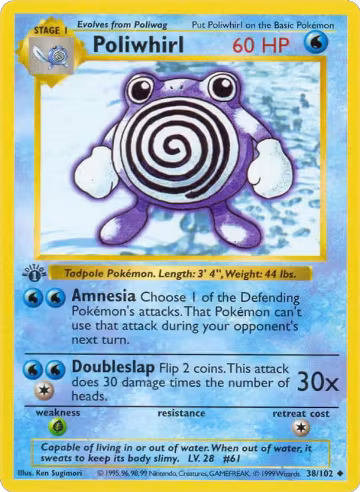 Poliwhirl (038/102), Base Set (Shadowless) — Pokémon card price