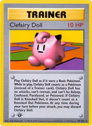 Clefairy Doll (070/102), Base Set (Shadowless) — Pokémon card price