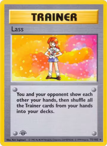 Lass (075/102), Base Set (Shadowless) — Pokémon card price