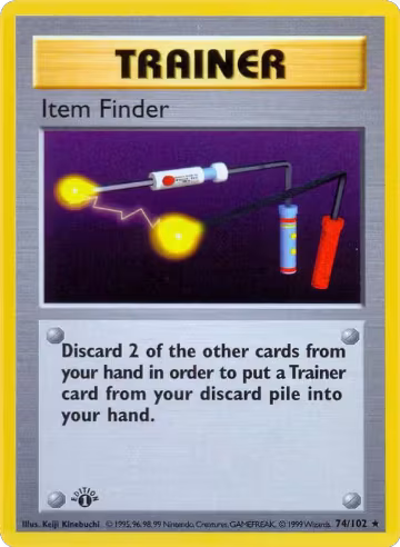 Item Finder (074/102), Base Set (Shadowless) — Pokémon card price