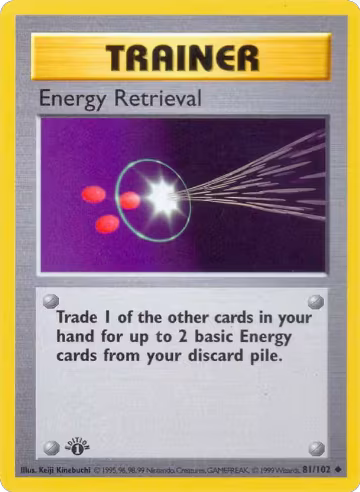 Energy Retrieval (081/102), Base Set (Shadowless) — Pokémon card price
