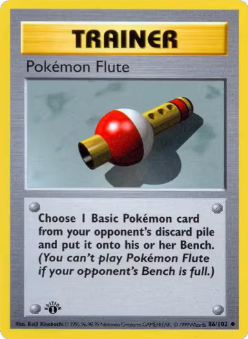 Pokemon Flute (086/102), Base Set (Shadowless) — Pokémon card price