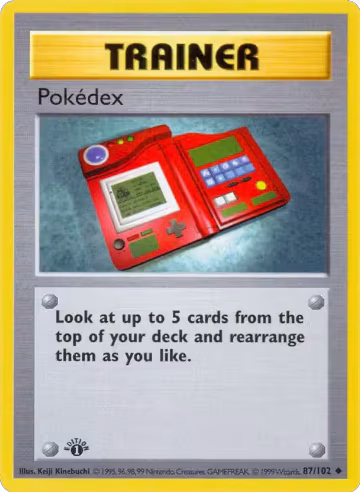 Pokedex (087/102), Base Set (Shadowless) — Pokémon card price
