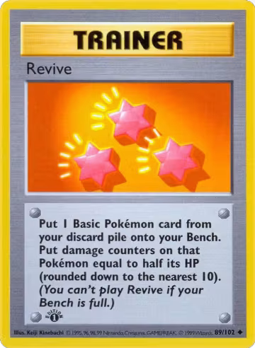 Revive (089/102), Base Set (Shadowless) — Pokémon card price