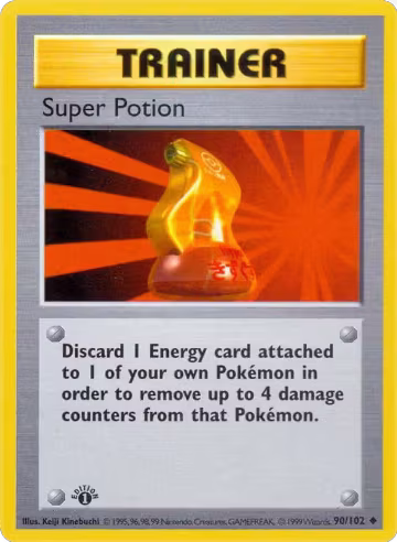 Super Potion (090/102), Base Set (Shadowless) — Pokémon card price