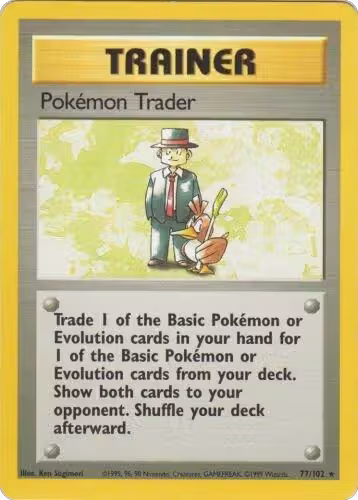 Pokemon Trader (077/102), Base Set — Pokémon card price