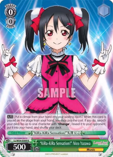 "KiRa-KiRa Sensation!" Nico Yazawa (LL/W34-E009 R), Love Live! Vol. 2 — Weiß Schwarz card price
