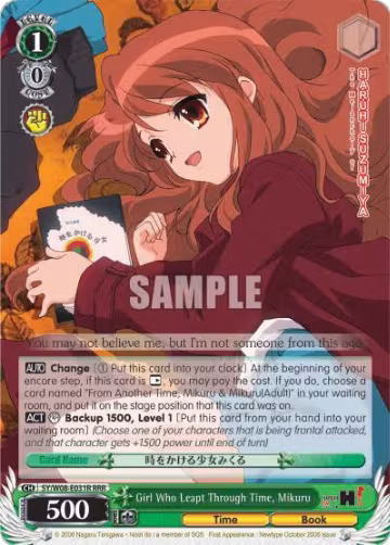 Girl Who Leapt Through Time, Mikuru (RRR) (SY/W08-E031R RRR), The Melancholy of Haruhi Suzumiya — Weiß Schwarz card price