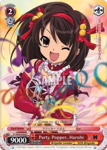 Party Popper, Haruhi (SY/W08-E068 C), The Melancholy of Haruhi Suzumiya — Weiß Schwarz card price