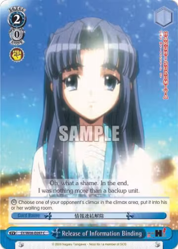 Release of Information Binding (SY/W08-E097 C), The Melancholy of Haruhi Suzumiya — Weiß Schwarz card price