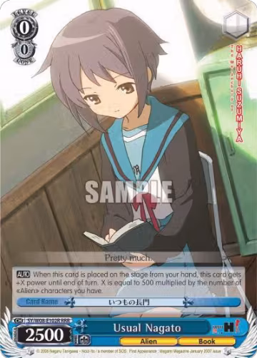 Usual Nagato (RRR) (SY/W08-E102R RRR), The Melancholy of Haruhi Suzumiya — Weiß Schwarz card price