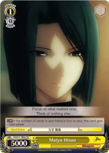 Maiya Hisau (TD) (FZ/S17-TE03 TD), Fate/Zero — Weiß Schwarz card price
